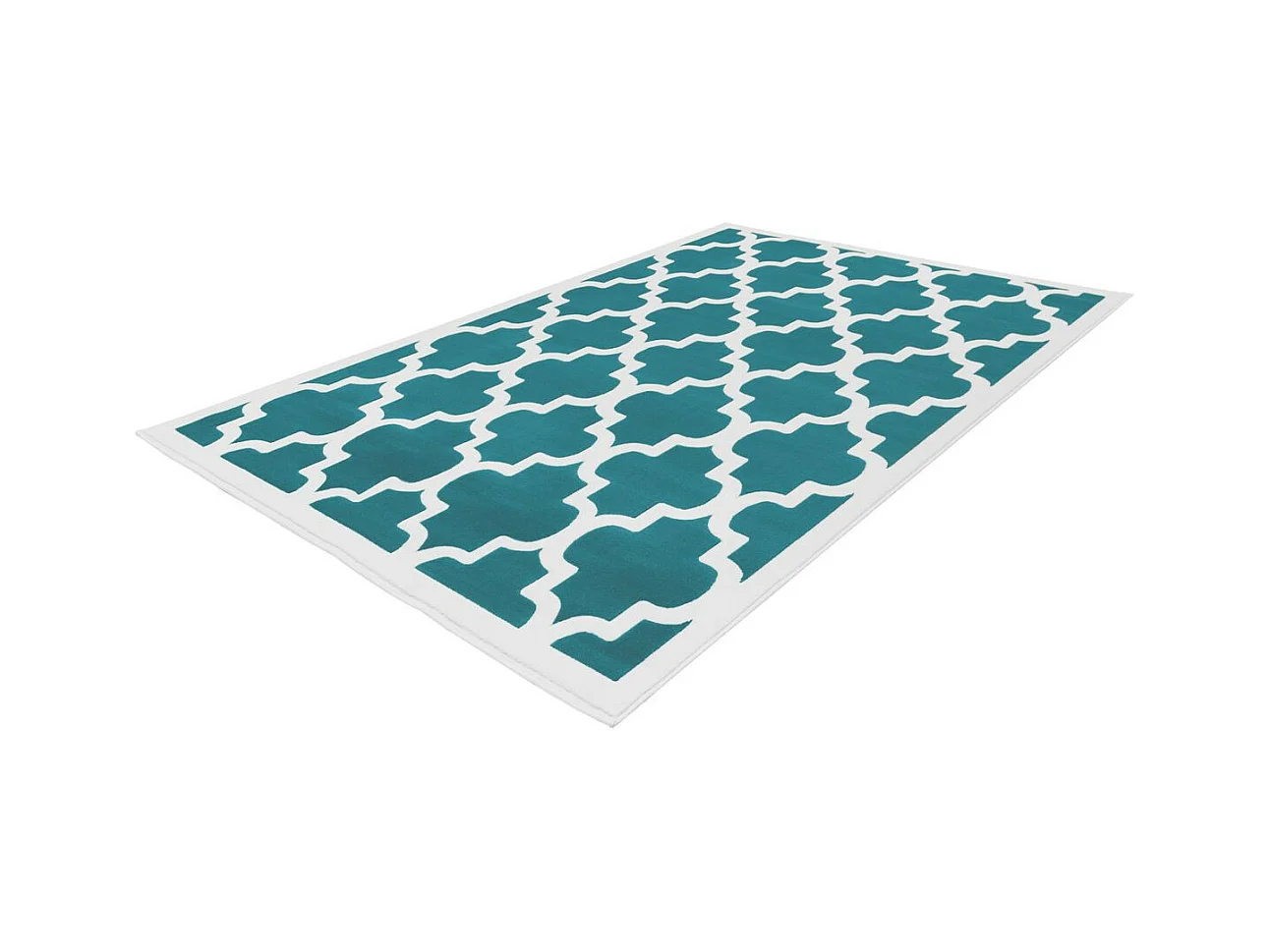 Tapis Vintage à Poils Courts "Manolya" Turquoise 80 x 150 cm