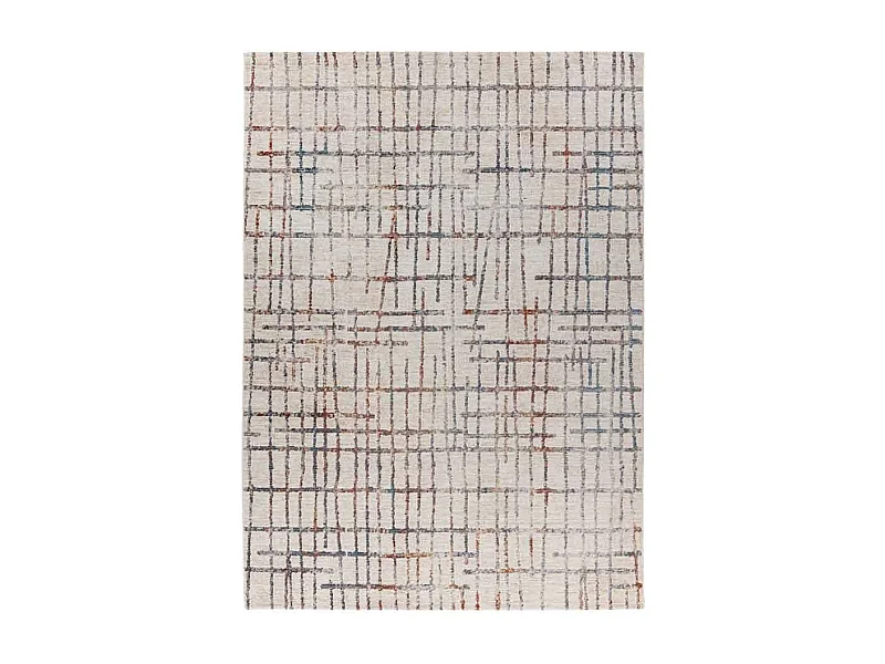 Tapis Tissé Imprimé Géométrique "Jaka" Crème 120 x 170 cm