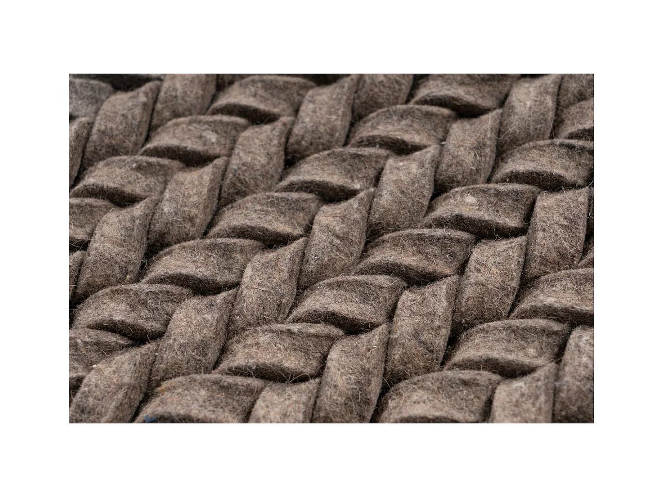 Tapis en Laine Tissé à la Main "Robbie" Taupe 80 x 150 cm