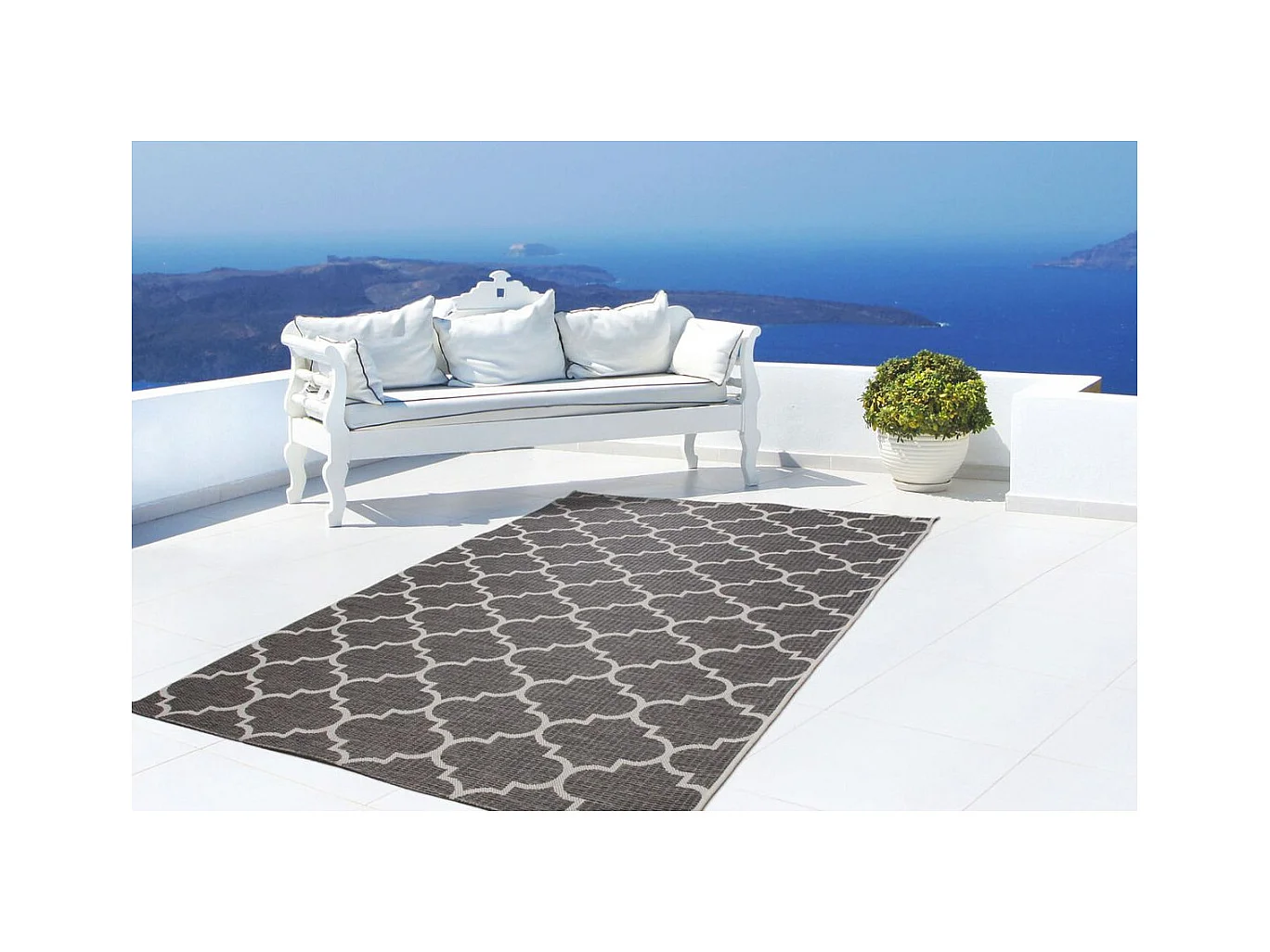 Tapis Tissé à Poils Courts "Batu" Gris 80 x 150 cm