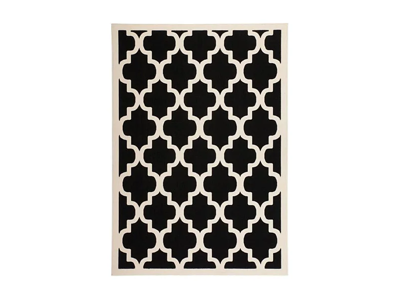 Tapis Vintage à Poils Courts "Manolya" Noir 120 x 170 cm