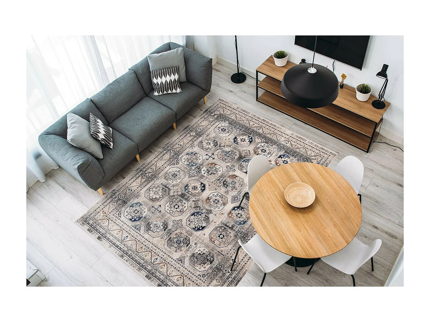 Tapis Oriental Effet Délavé "Anouk" Multicolore 80 x 150 cm