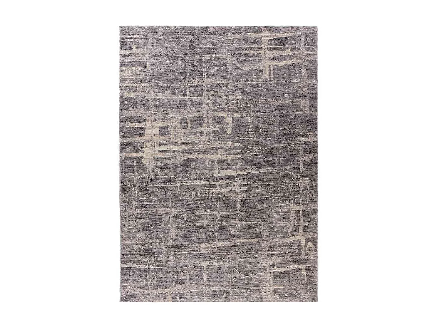 Tapis Tissé Imprimé Abstrait "Jaka" Gris 120 x 170 cm