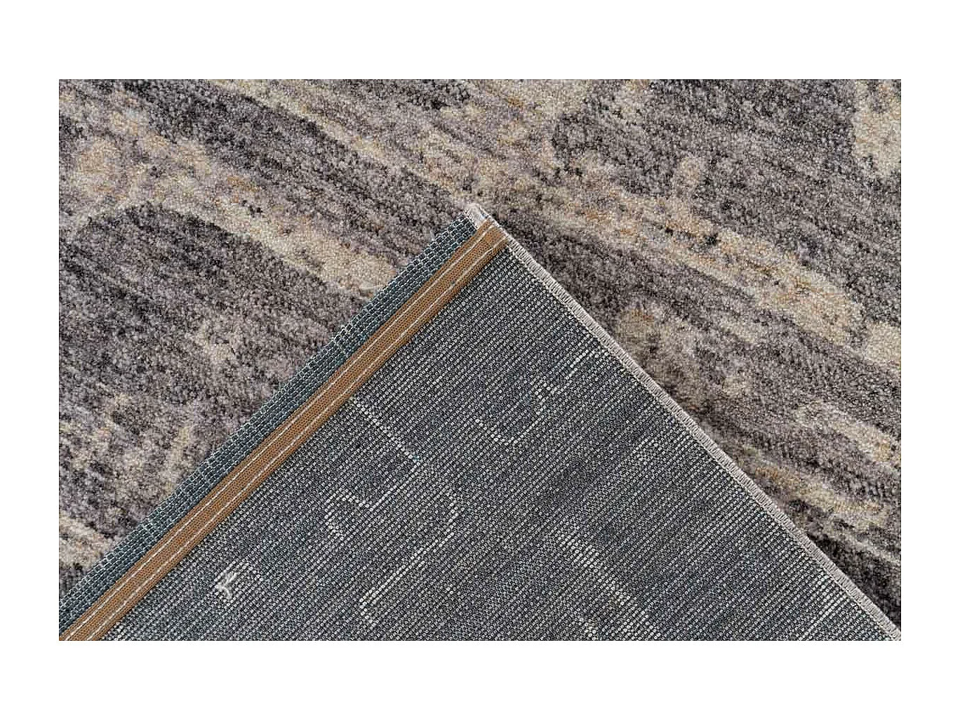 Tapis Tissé Imprimé Abstrait "Jaka" Gris 120 x 170 cm