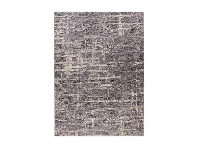 Tapis Tissé Imprimé Abstrait "Jaka" Gris 120 x 170 cm