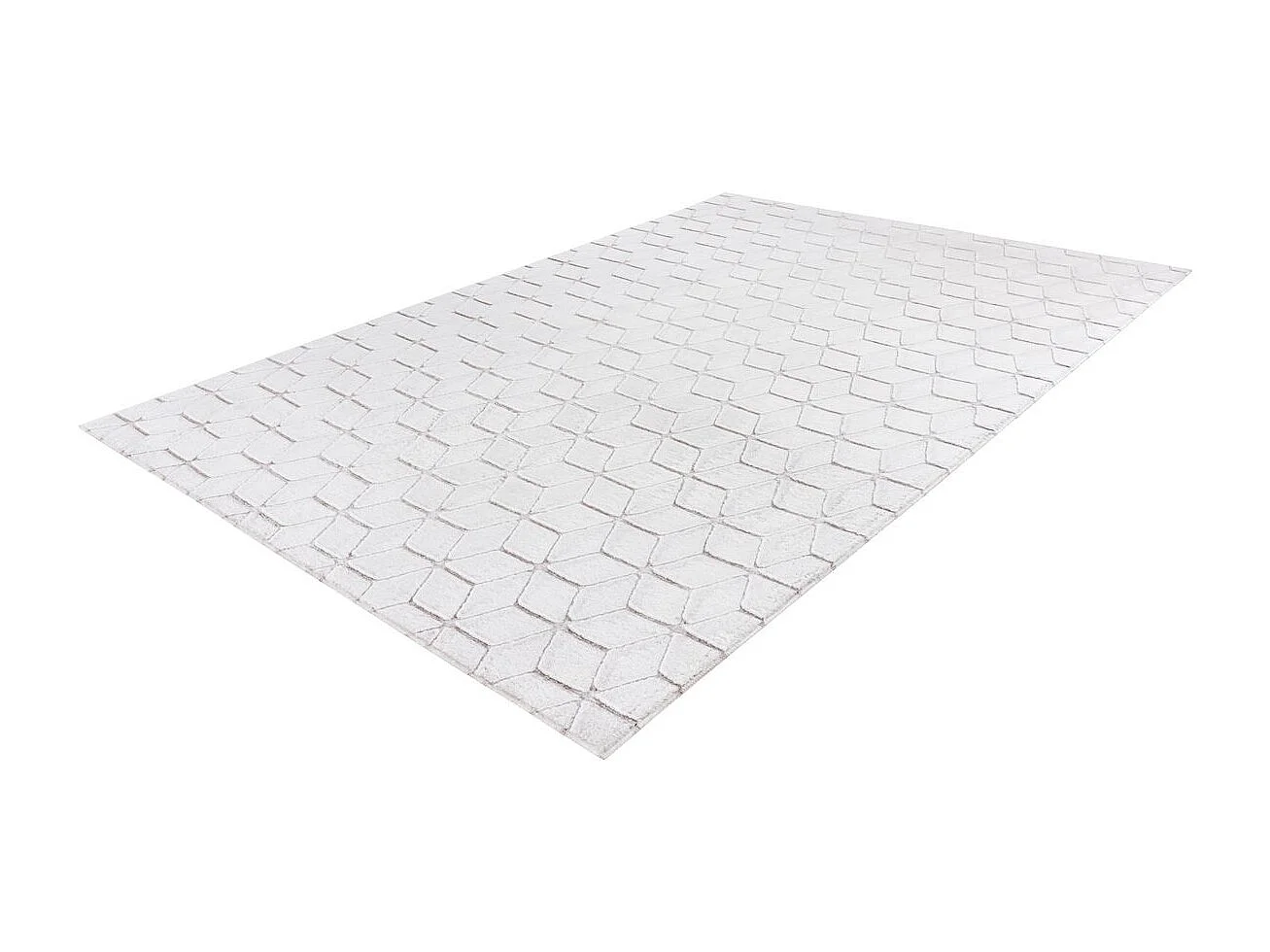 Tapis Shaggy Effet 3D "Vivica" Blanc & Taupe 80 x 150 cm