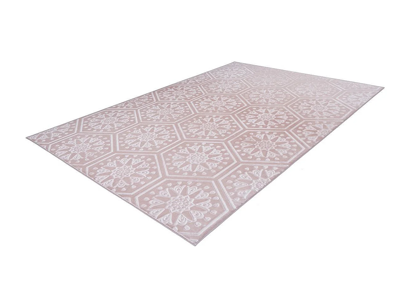 Tapis Moderne Fait Main "Monroe II" Rose 120 x 170 cm