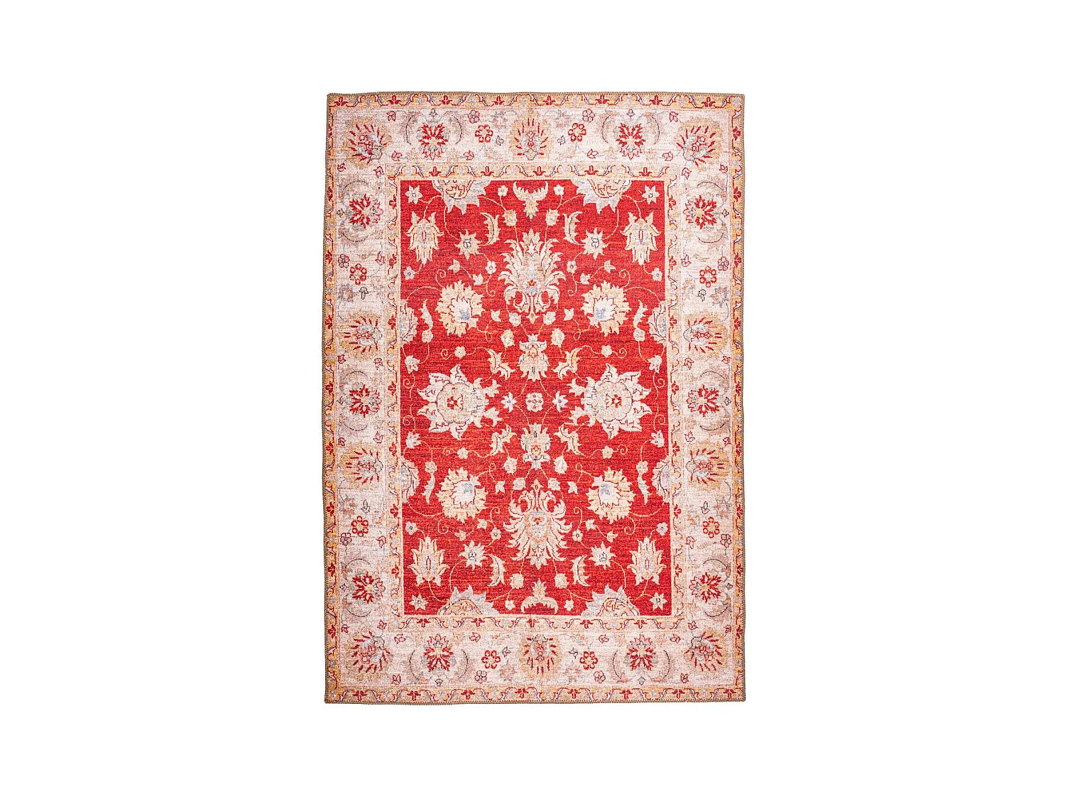 Tapis Tissé Imprimé Oriental "Fayo" Rouge 75 x 150 cm