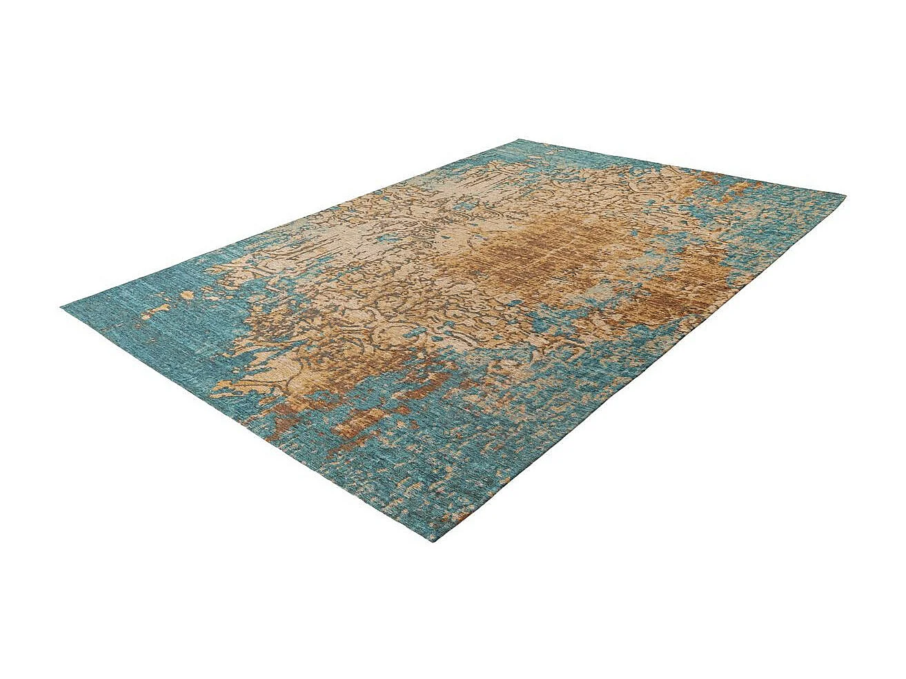 Tapis Tissé Imprimé à Motifs "Primavera" Bleu 120 x 180 cm