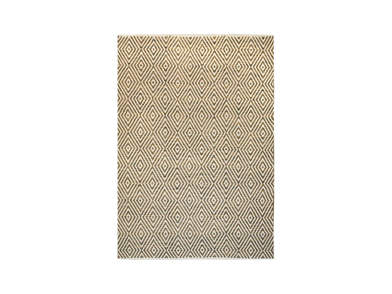 Tapis Géométrique Fait Main "Aperitif" Beige & Marron 80 x 150 cm