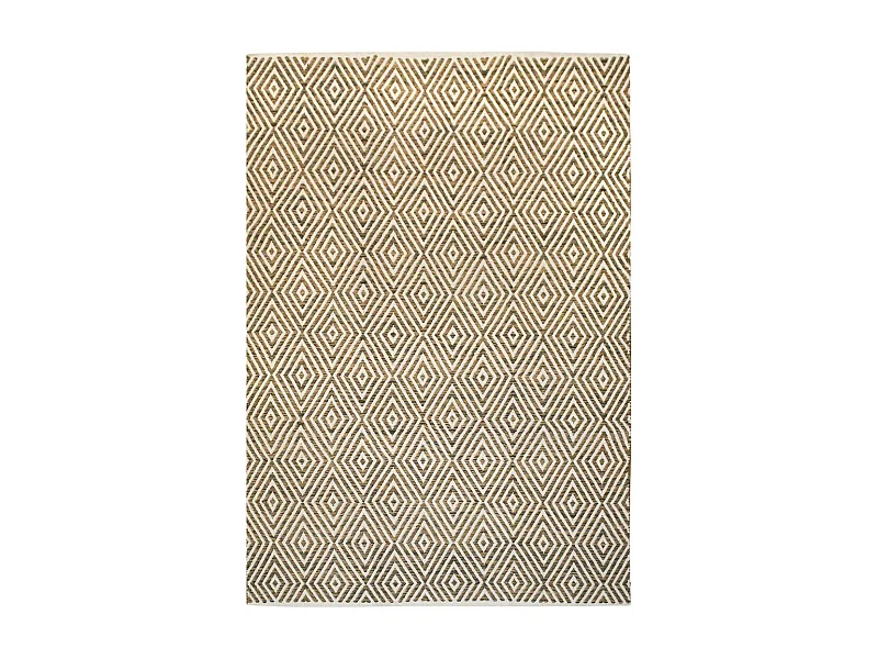 Tapis Géométrique Fait Main "Aperitif" Beige & Marron 80 x 150 cm