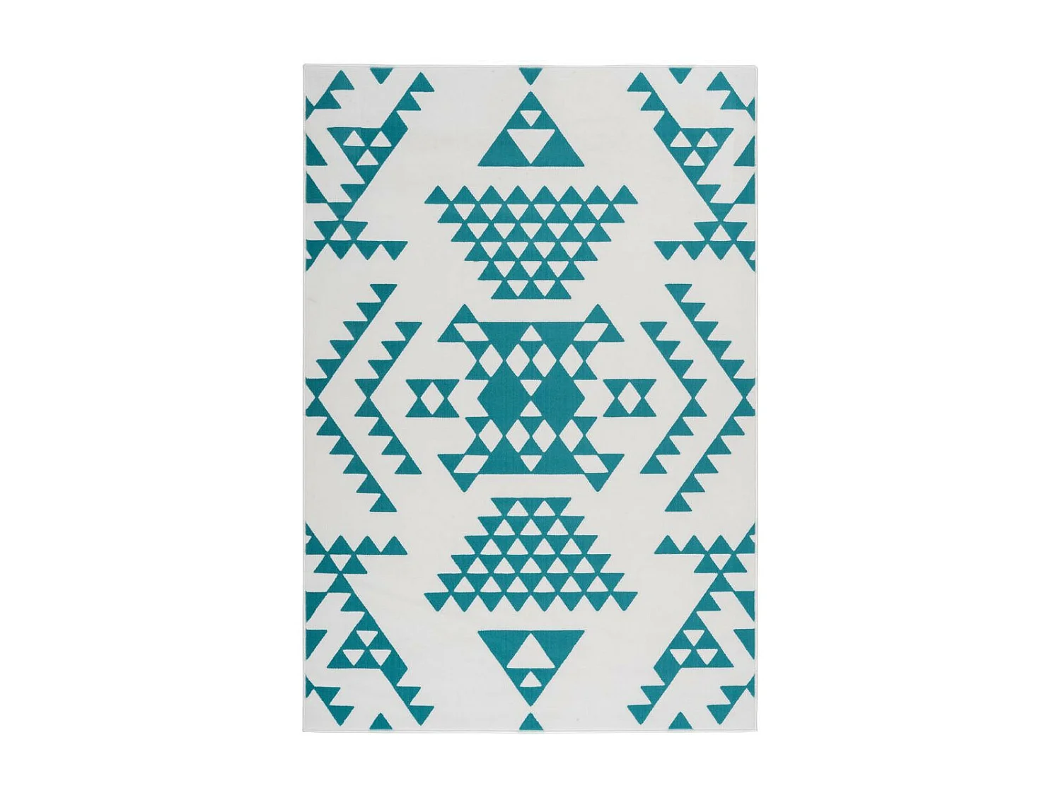 Tapis Ethnique à Poils Courts "Esperanto VI" Turquoise 80 x 150 cm