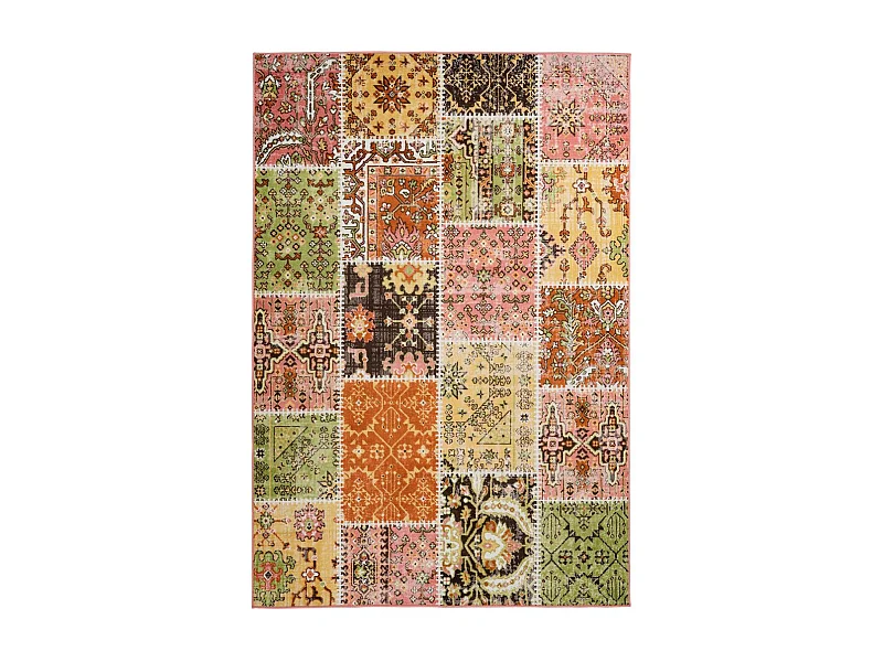 Tapis Patchwork à Poils Courts "Ariya" Multicolore 120 x 170 cm