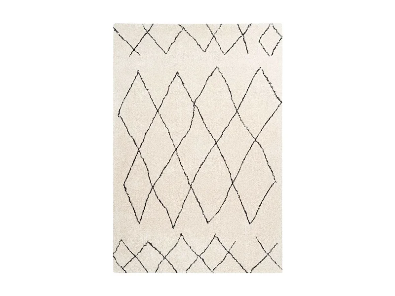 Tapis Motif Géométrique "Orlando" Ivoire 80 x 150 cm