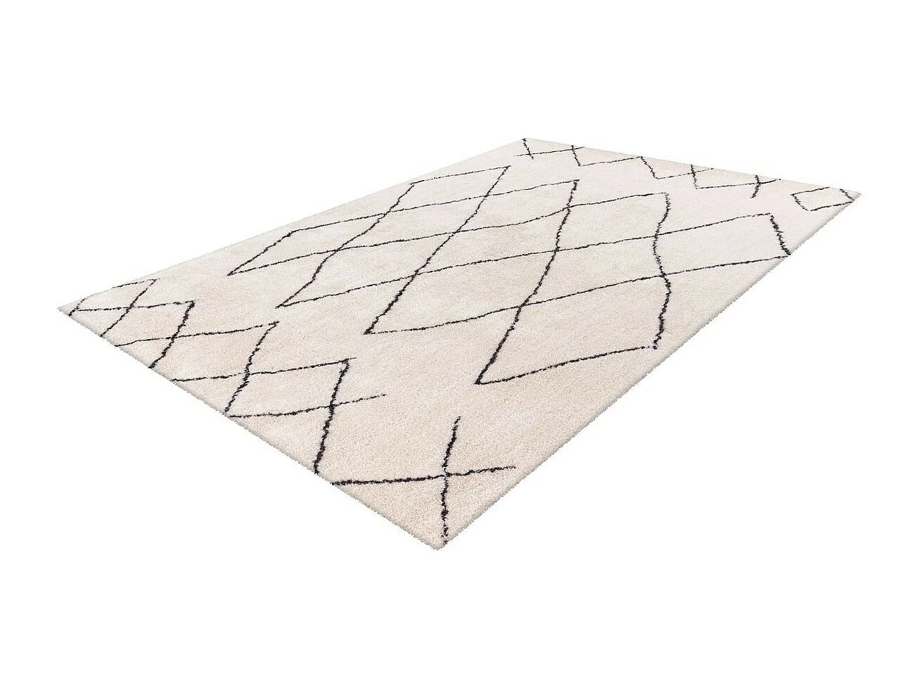 Tapis Motif Géométrique "Orlando" Ivoire 80 x 150 cm