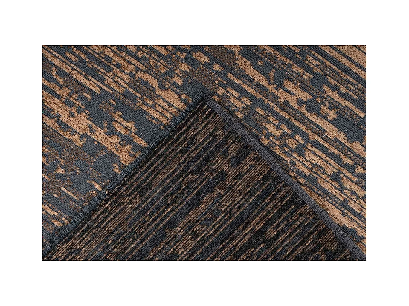 Tapis Tissé à Poils Plats Vintage "Kalevi" Marron 120 x 170 cm