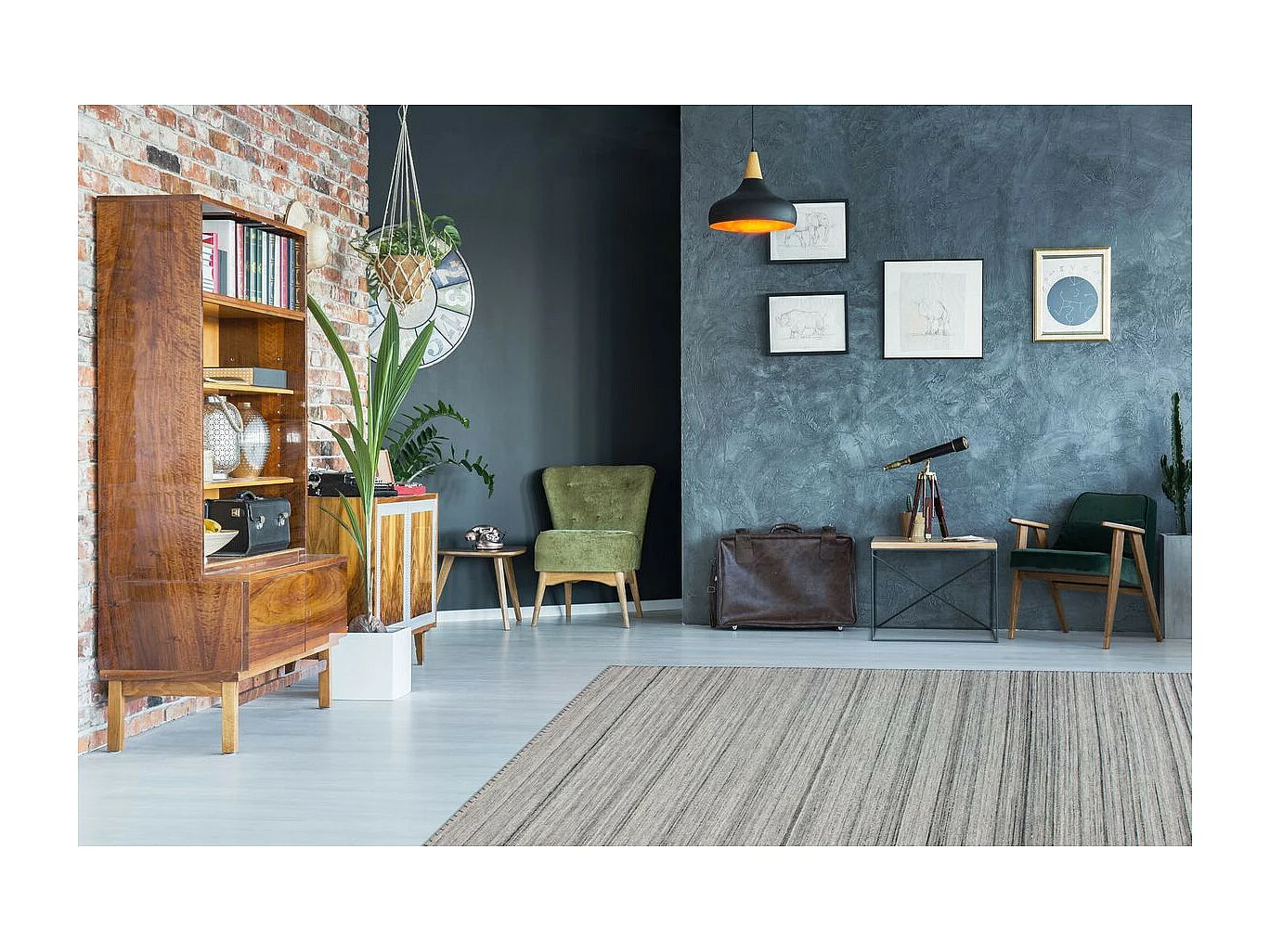 Tapis Jacquard à Poils Courts "Phoenix" Gris 80 x 150 cm