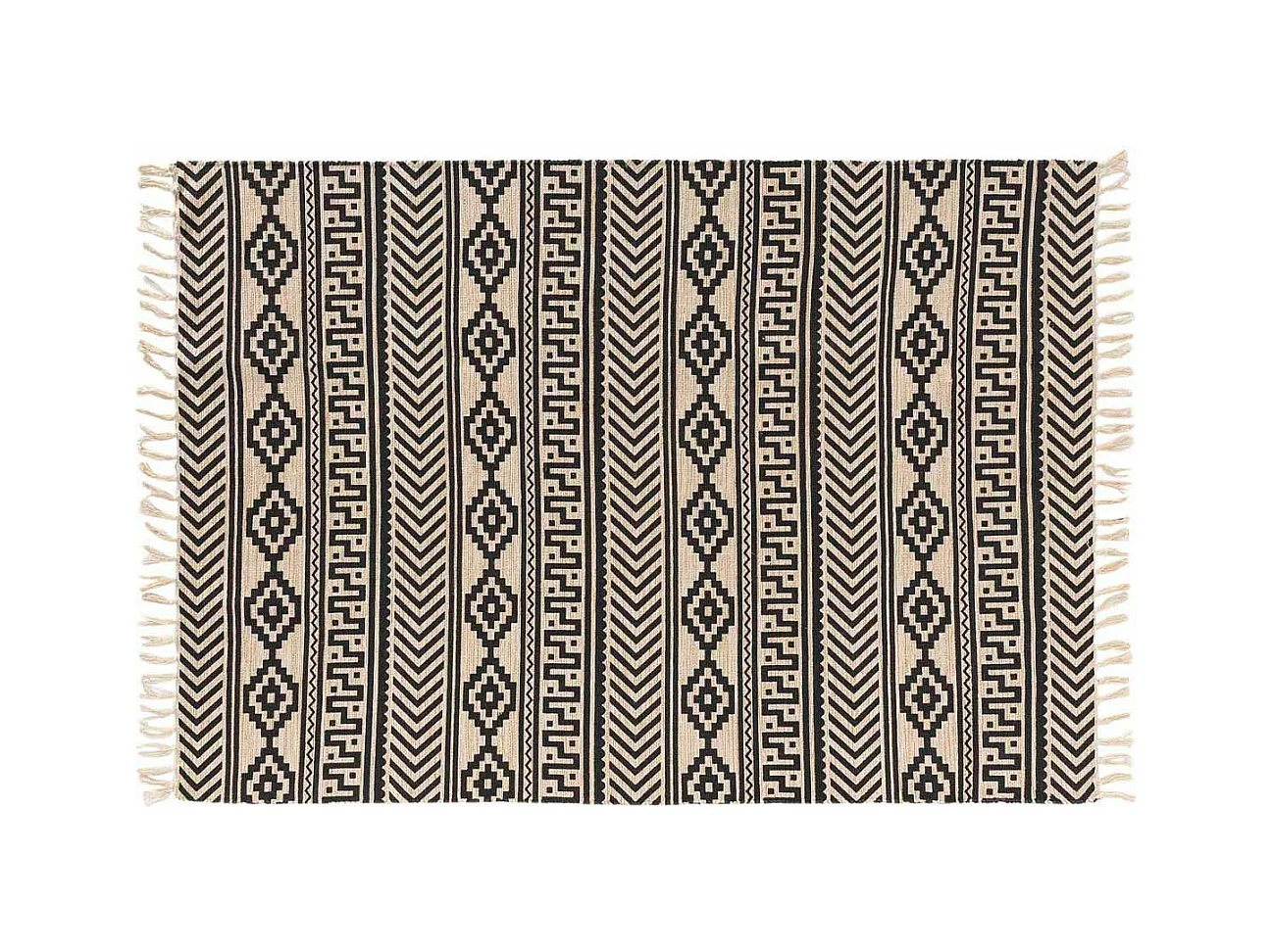 Tapis Déco à Franges "Manille" 120x170cm Noir