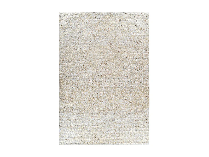 Tapis en Cuir Fait Main "Finish" Beige & Or 200 x 290 cm