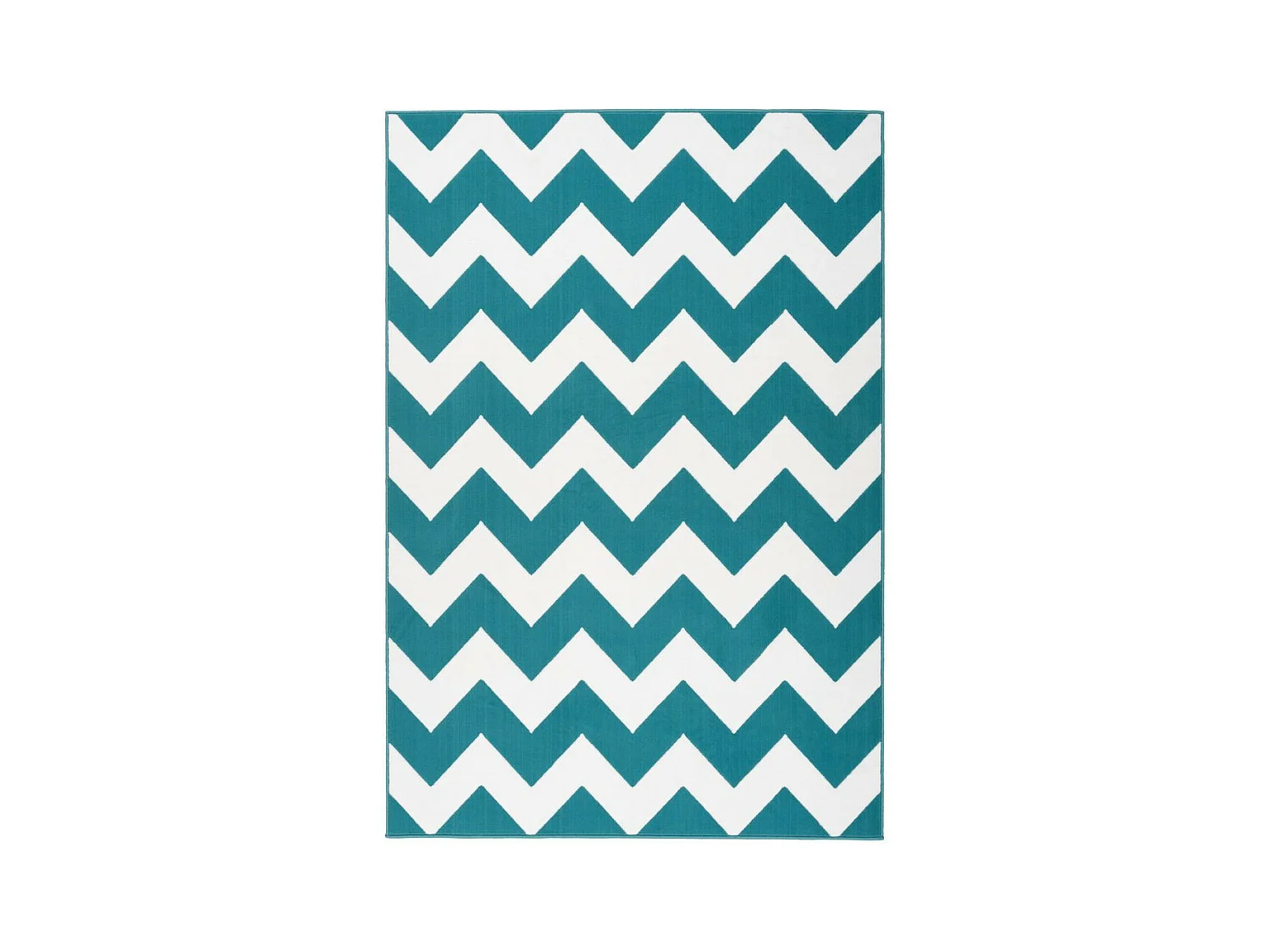 Tapis Géométrique à Poils Courts "Manolya" Turquoise 120 x 170 cm