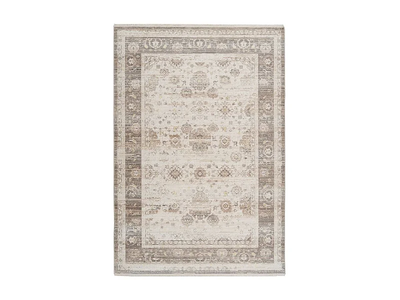 Tapis Vintage à Franges "Baroque X" Beige 120 x 170 cm