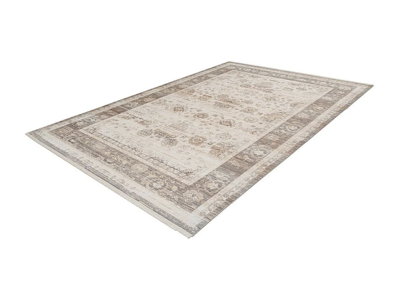 Tapis Vintage à Franges "Baroque X" Beige 120 x 170 cm