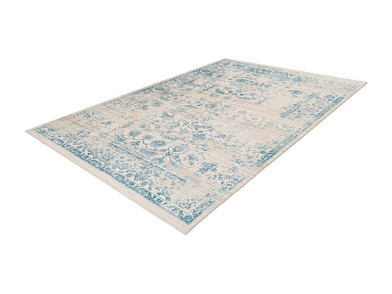 Tapis Vintage à Poils Courts "Baroque VI" Bleu 120 x 170 cm