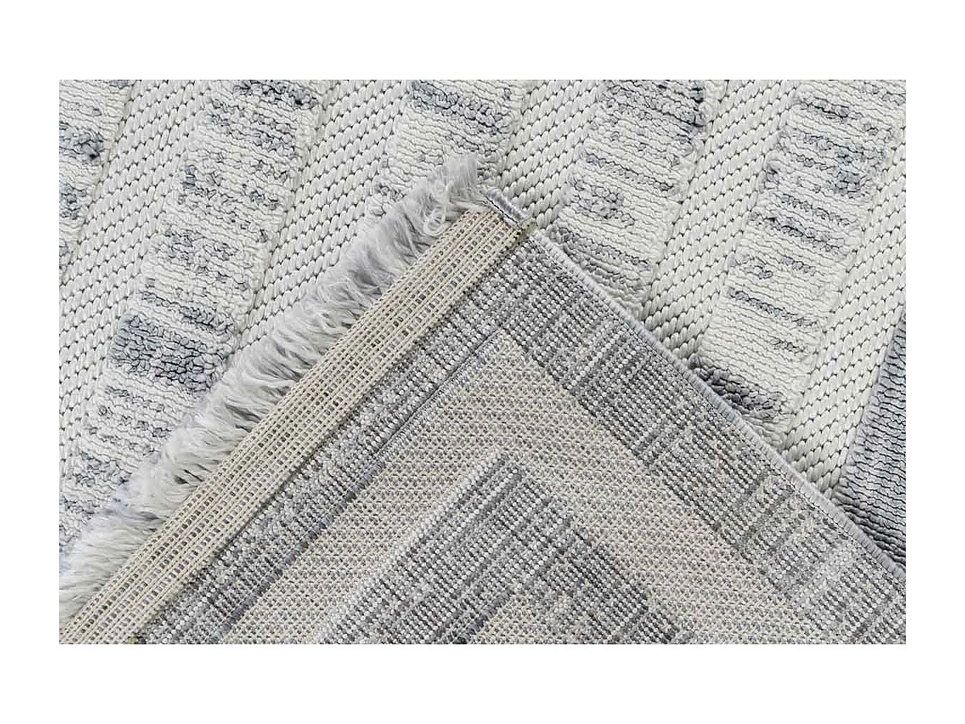 Tapis Tissé Géométrique "Sarai" Gris 80 x 150 cm