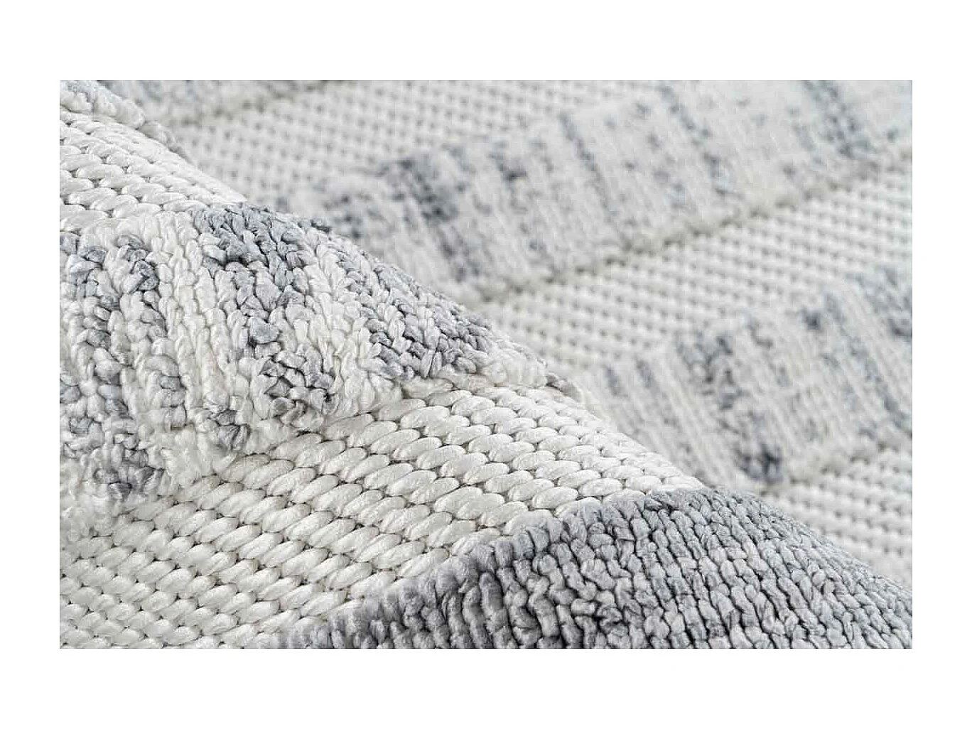 Tapis Tissé Géométrique "Sarai" Gris 80 x 150 cm