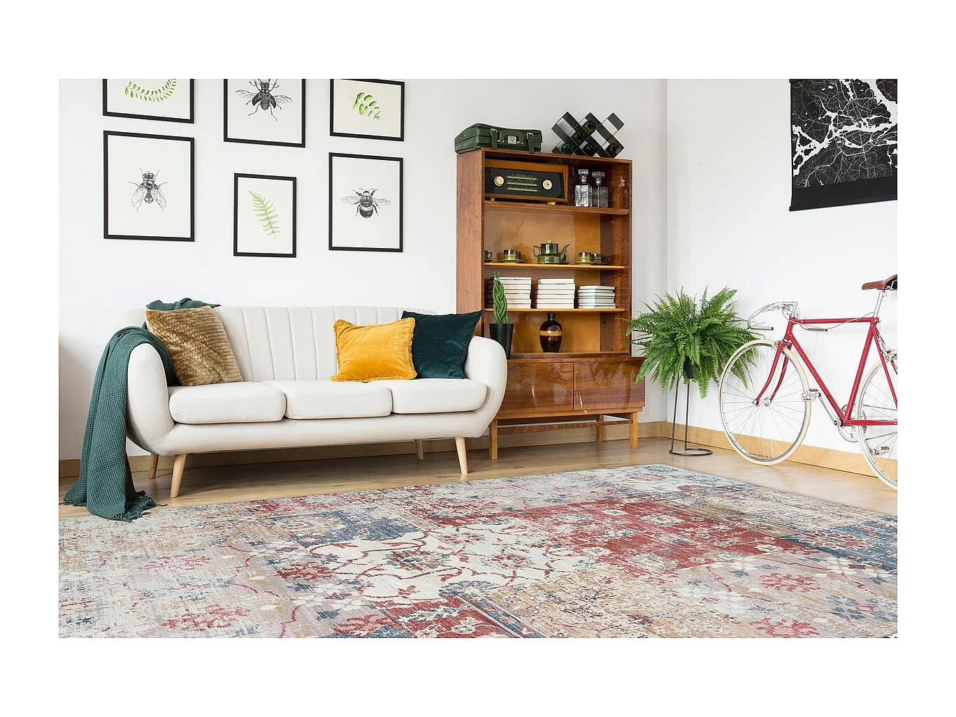 Tapis Vintage à Poils Courts "Indiana V" Multicolore 80 x 150 cm