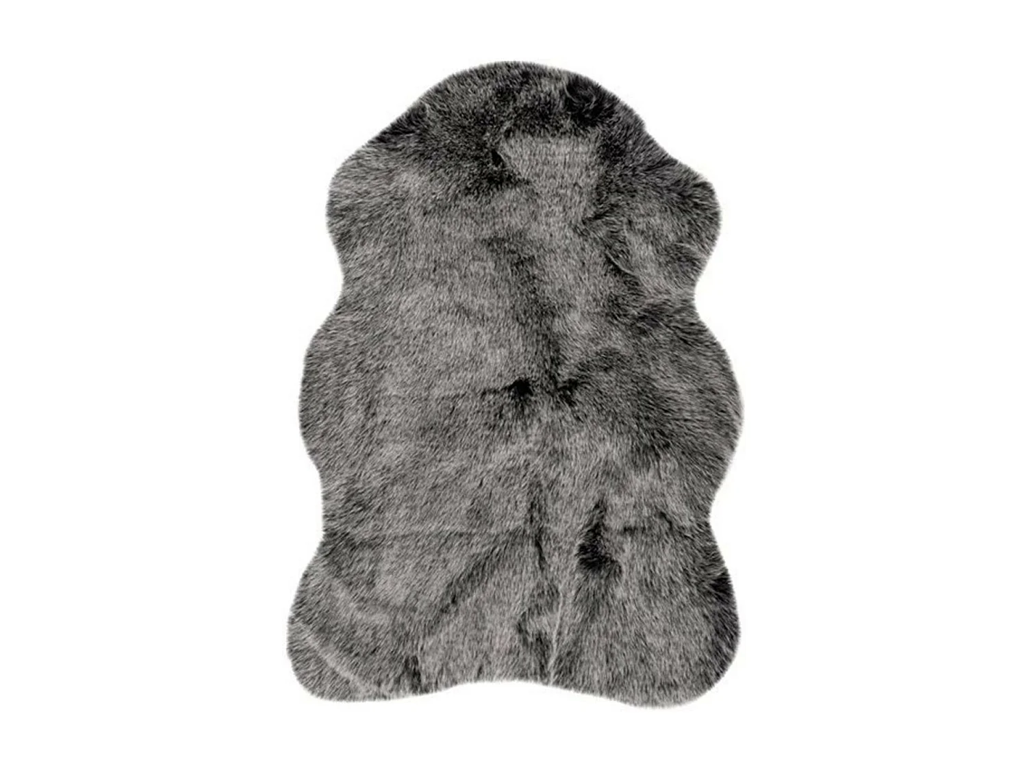 Tapis Arrondi Imitation Fourrure "Tender" Anthracite 60 x 90 cm