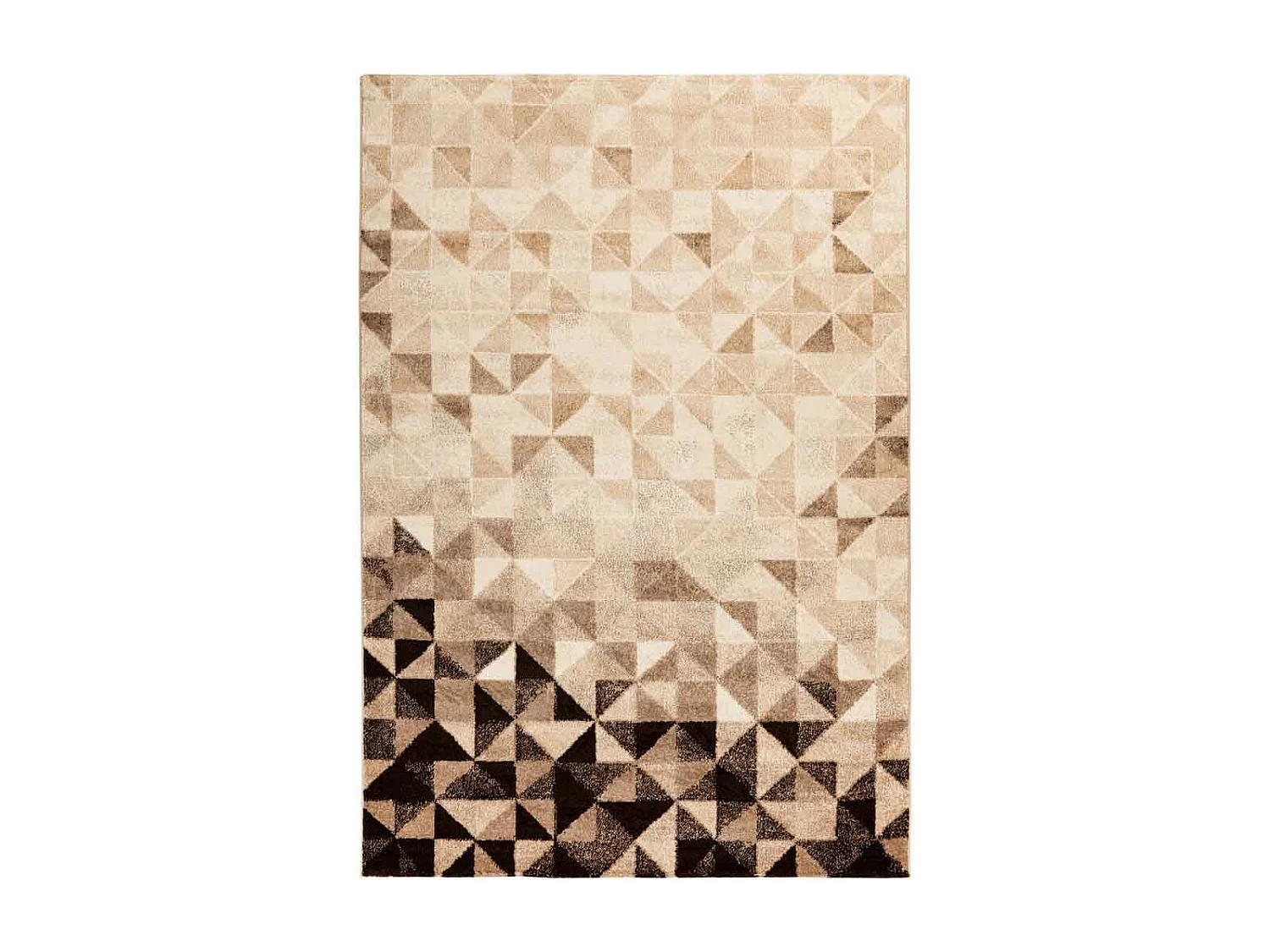 Tapis Tissé à Poils Ras "Naila" Crème & Marron 200 x 290 cm