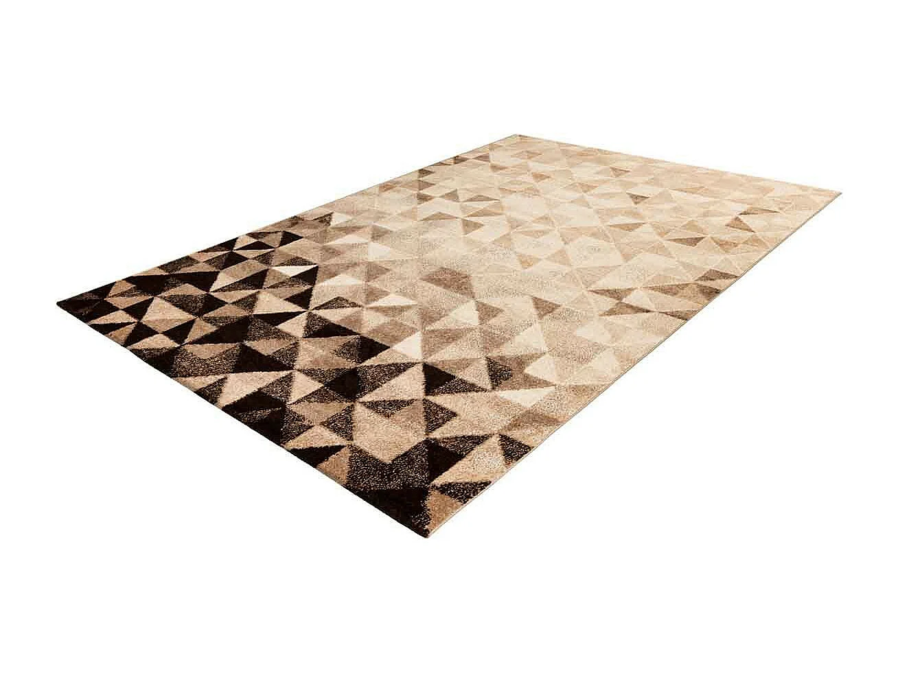 Tapis Tissé à Poils Ras "Naila" Crème & Marron 200 x 290 cm