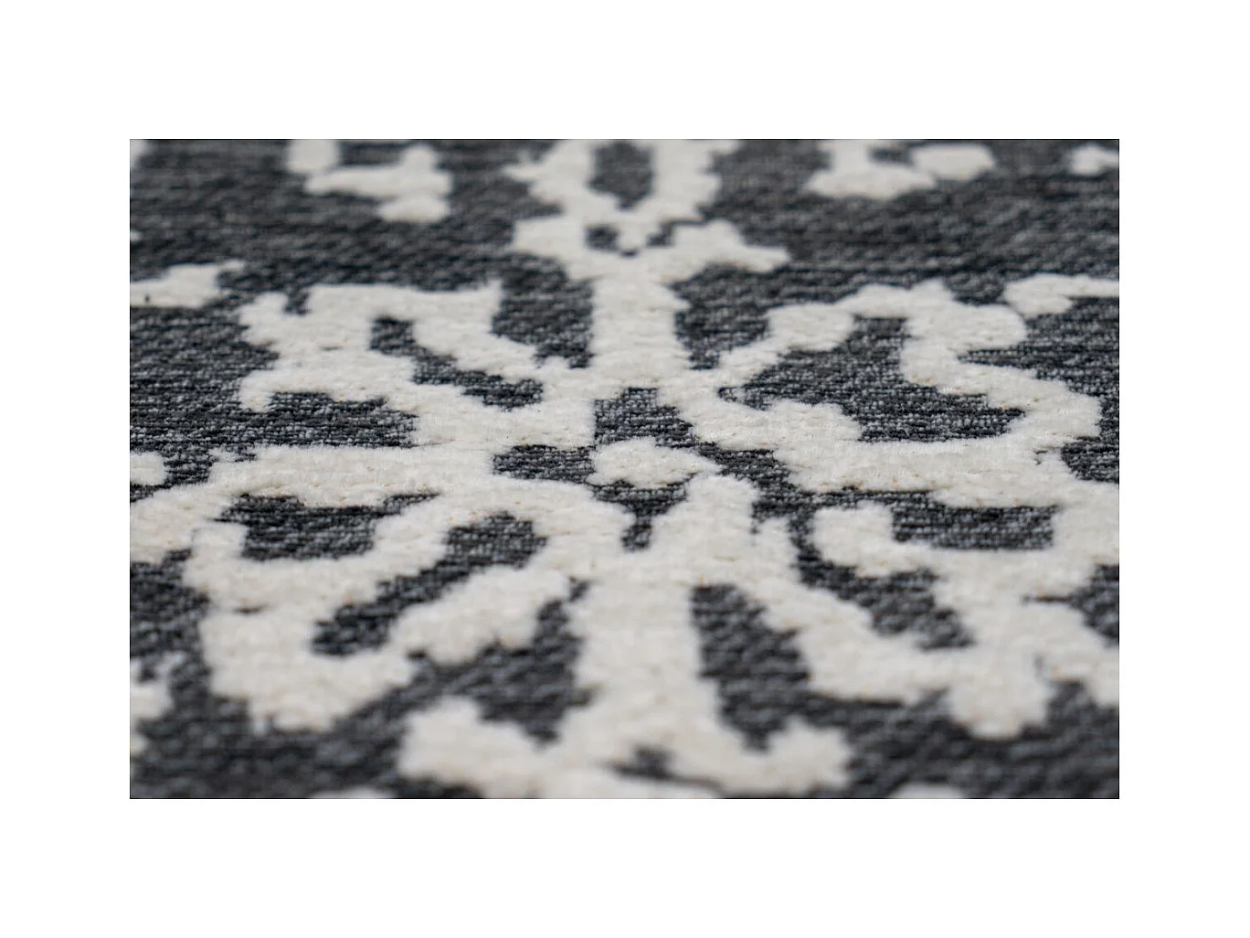 Tapis Jacquard Vintage "River" Gris & Anthracite 200 x 280 cm