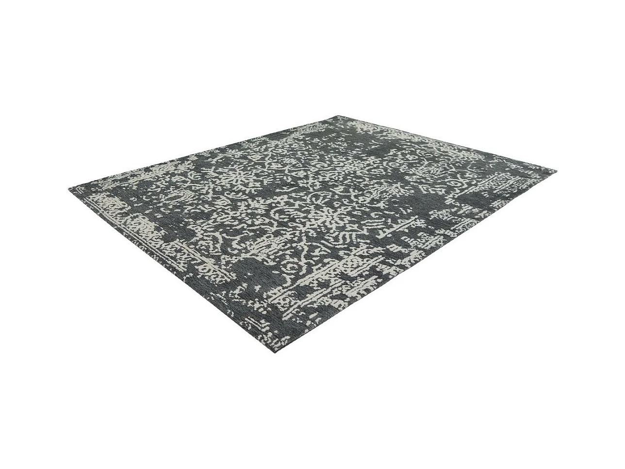 Tapis Jacquard Vintage "River" Gris & Anthracite 200 x 280 cm
