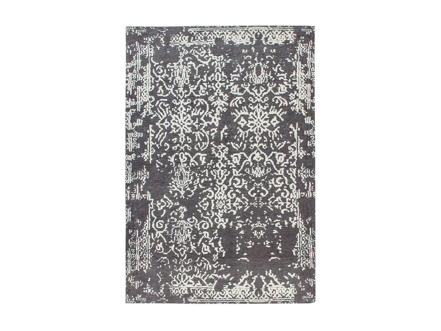 Tapis Jacquard Vintage "River" Gris & Anthracite 200 x 280 cm