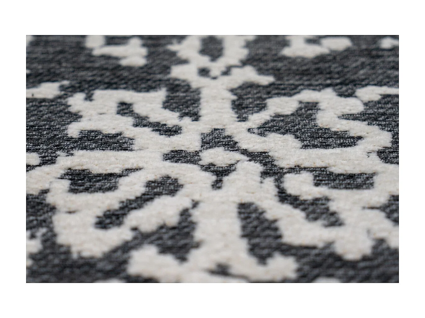 Tapis Jacquard Vintage "River" Gris & Anthracite 200 x 280 cm