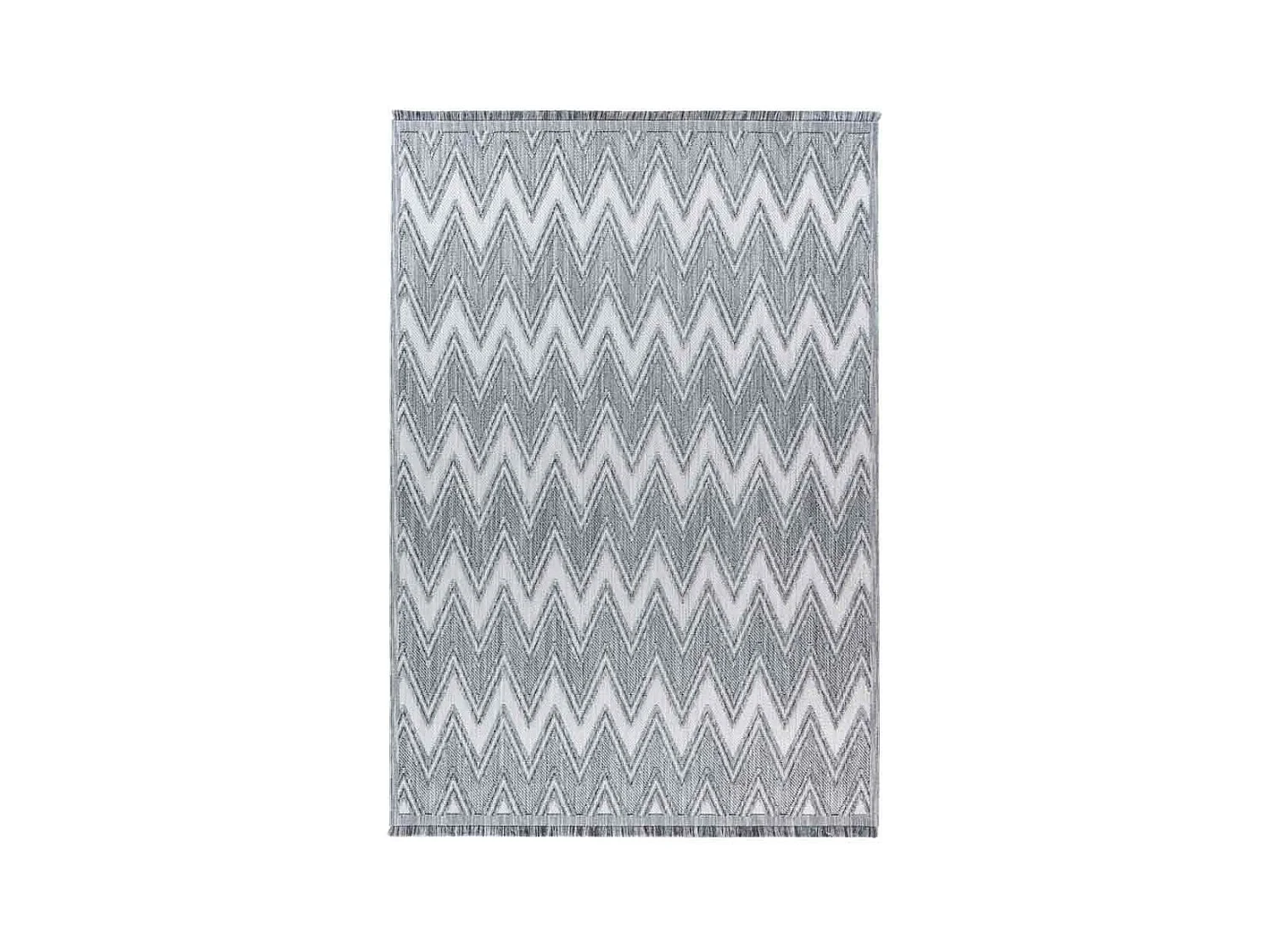 Tapis Tissé Ethnique à Poils Courts "Sarai" Gris 120 x 170 cm