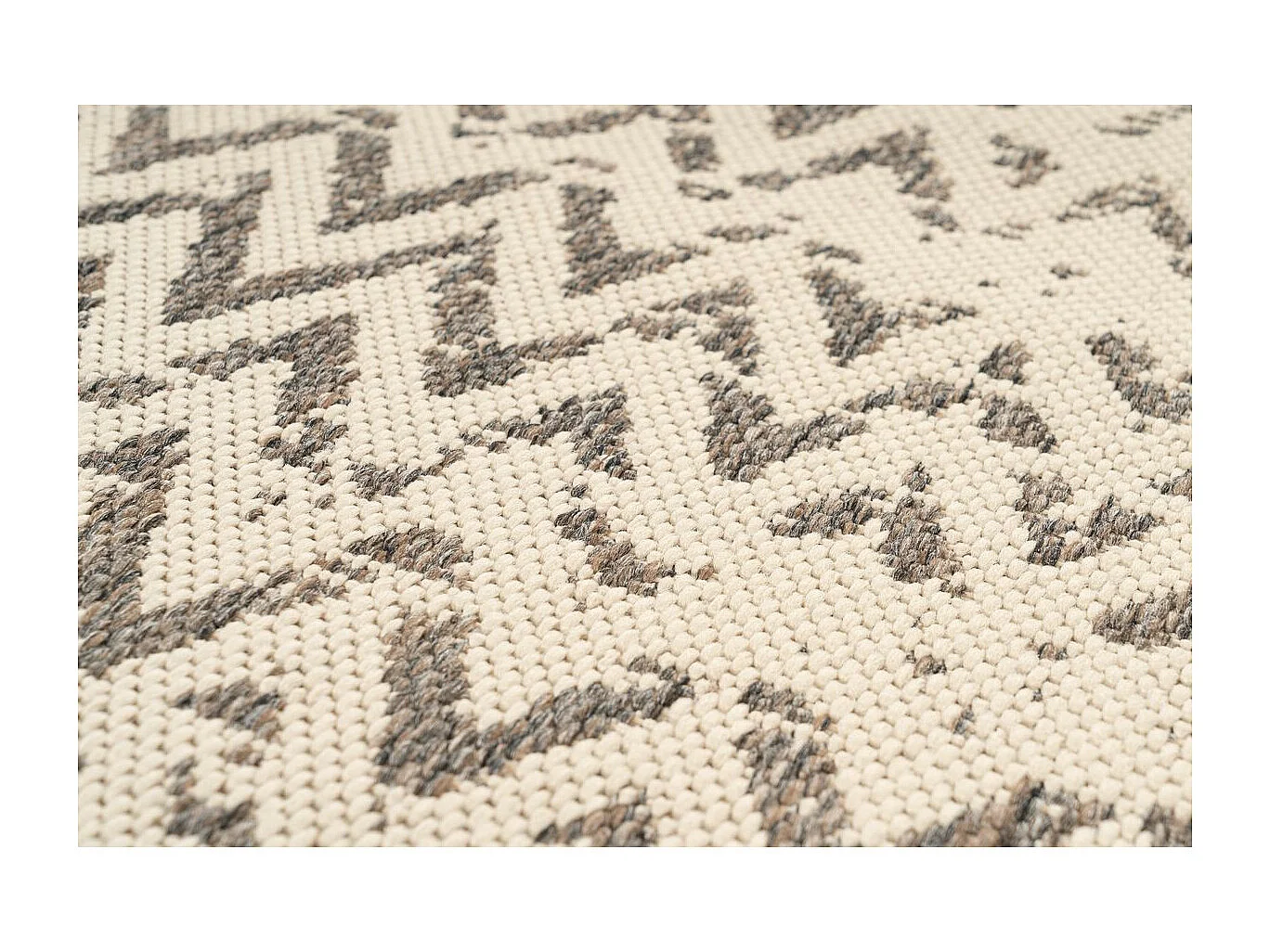 Tapis Tissé à Poils Plats "Splash" Crème 80 x 150 cm