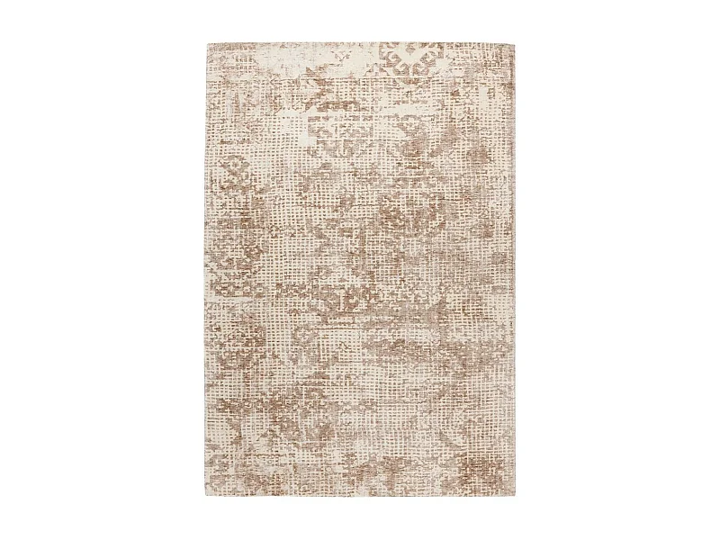 Tapis Tissé à Poils Courts "Puerto" Beige & Crème 80 x 150 cm