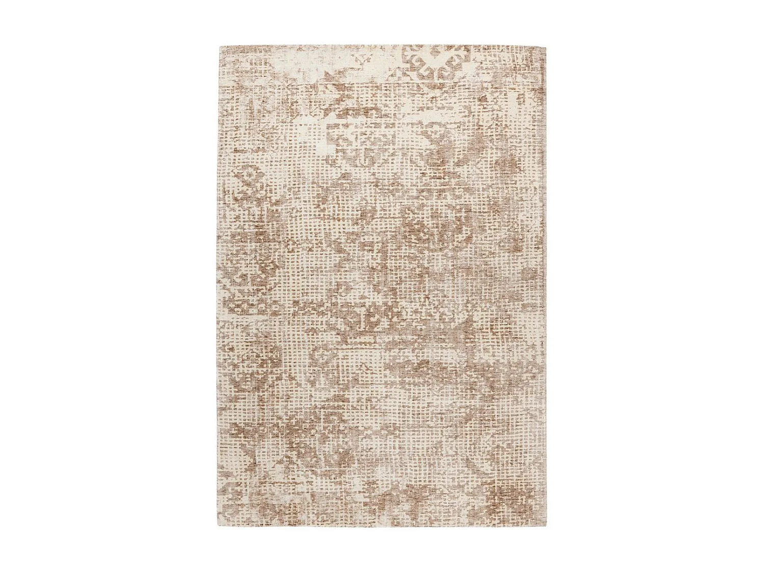 Tapis Tissé à Poils Courts "Puerto" Beige & Crème 80 x 150 cm