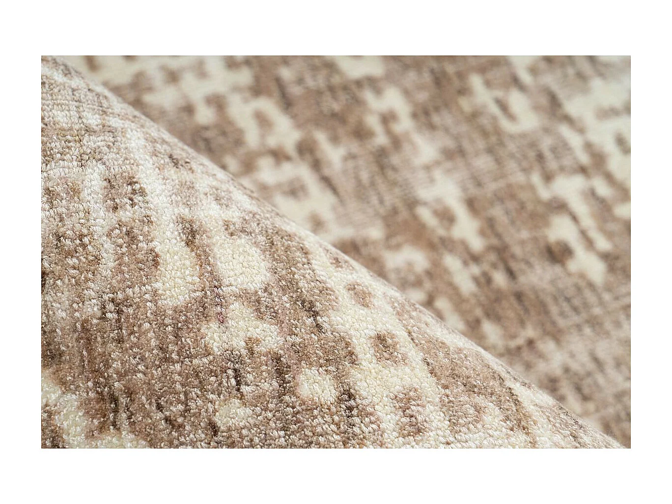 Tapis Tissé à Poils Courts "Puerto" Beige & Crème 80 x 150 cm