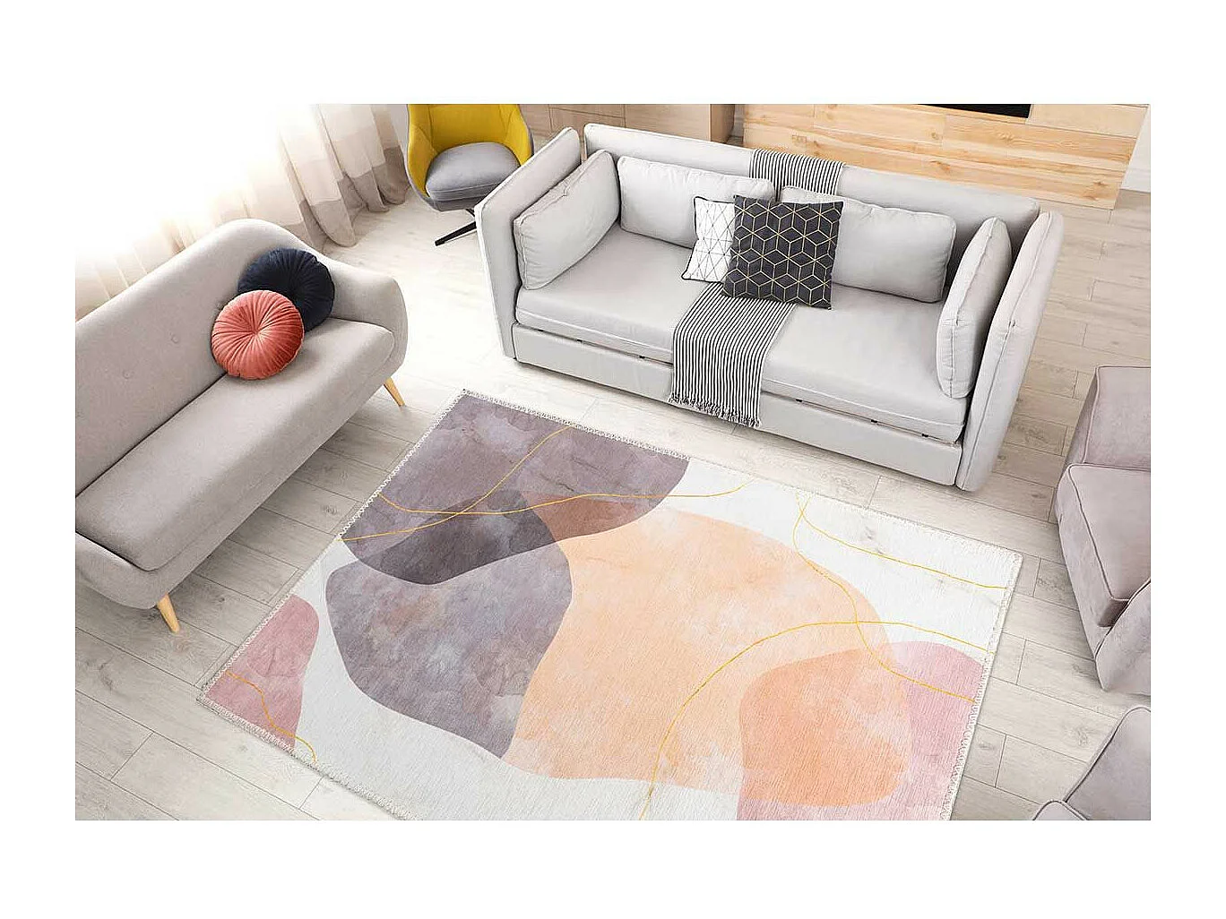 Tapis Tissé à Poils Plats "Picassa III" Multicolore 80 x 150 cm