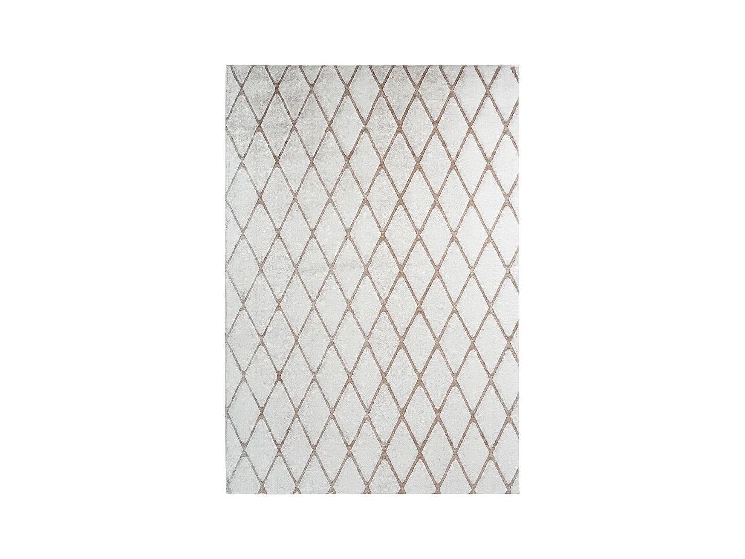 Tapis Shaggy Géométrique "Vivica" Blanc & Taupe 80 x 250 cm