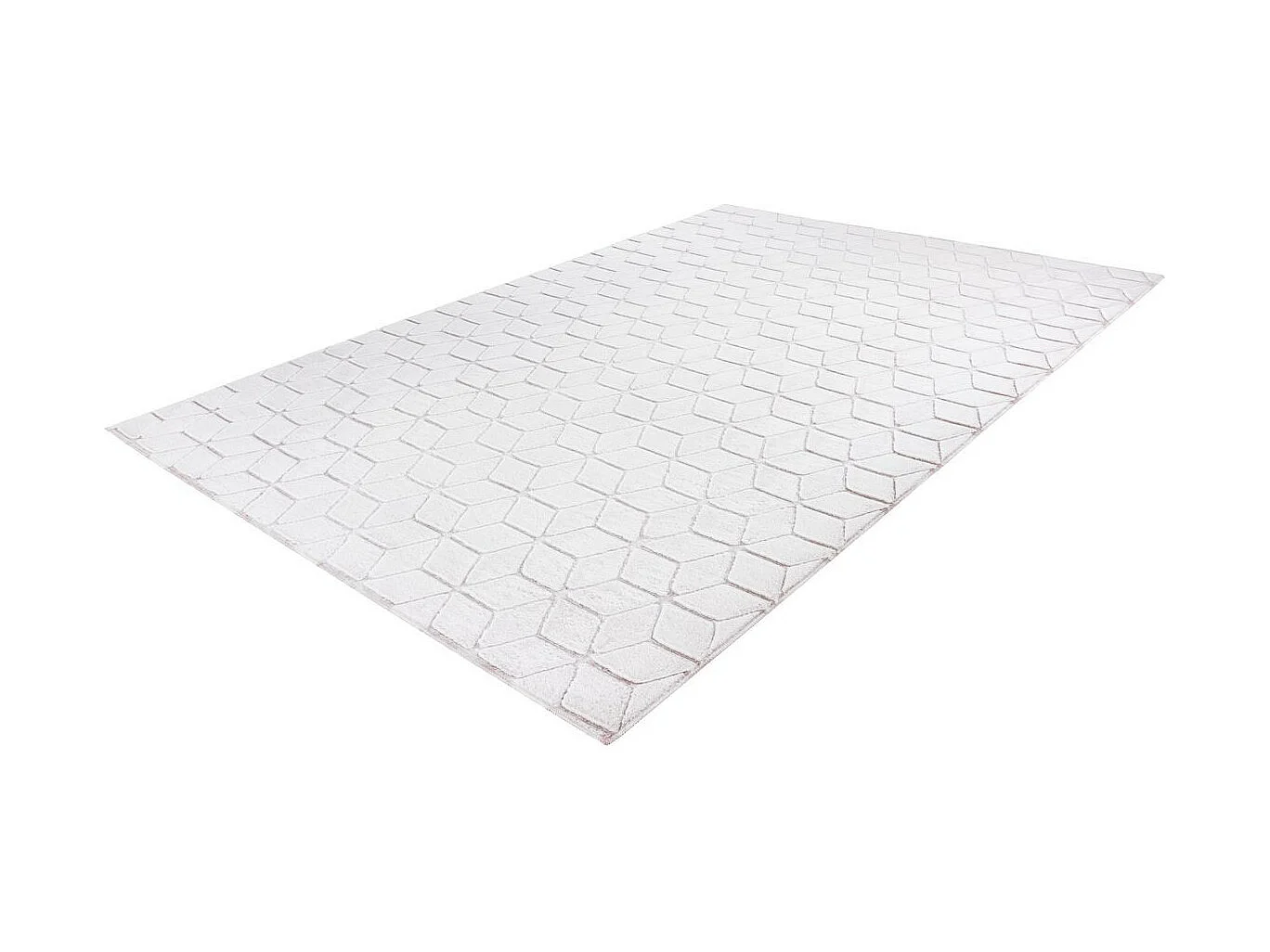 Tapis Shaggy Effet 3D "Vivica" Blanc & Rose 120 x 160 cm