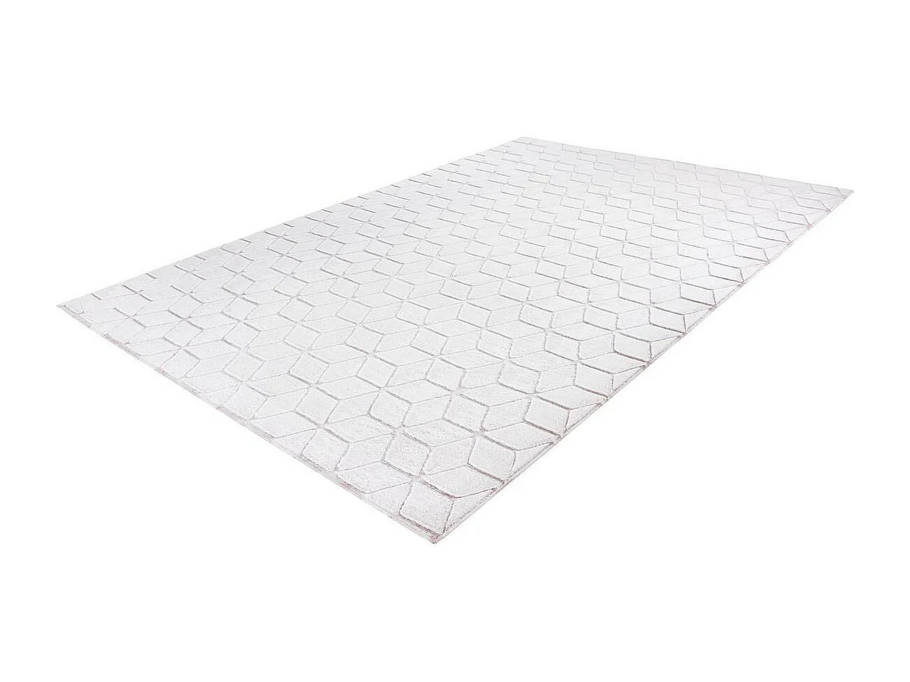 Tapis Shaggy Effet 3D "Vivica" Blanc & Rose 120 x 160 cm