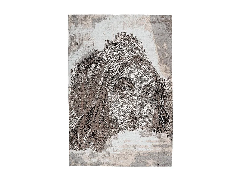 Tapis Vintage à Poils Courts "Iglesia" Taupe 80 x 150 cm