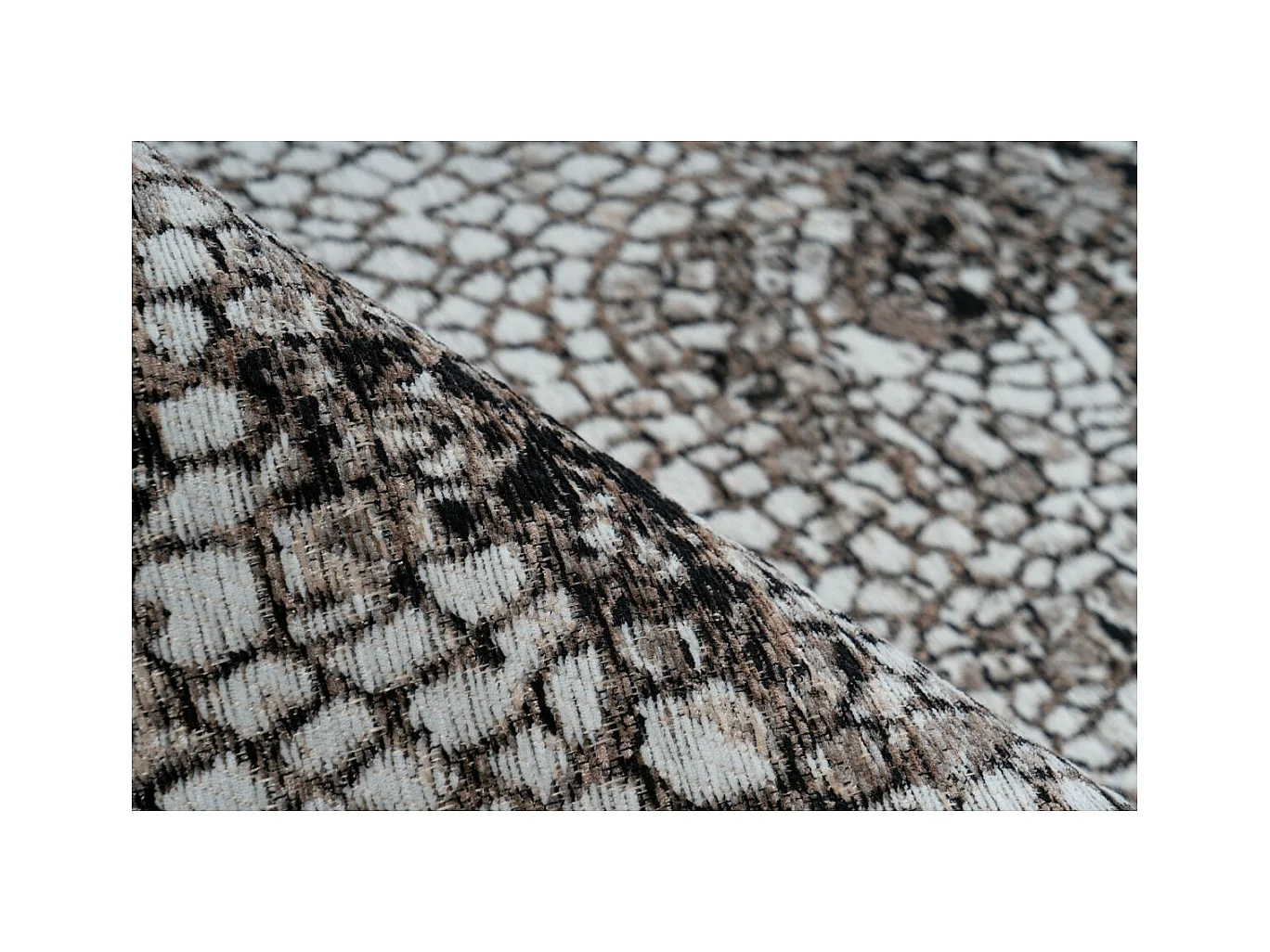 Tapis Vintage à Poils Courts "Iglesia" Taupe 80 x 150 cm