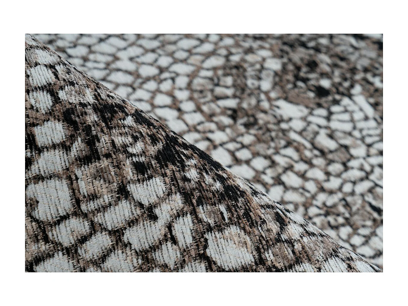 Tapis Vintage à Poils Courts "Iglesia" Taupe 80 x 150 cm