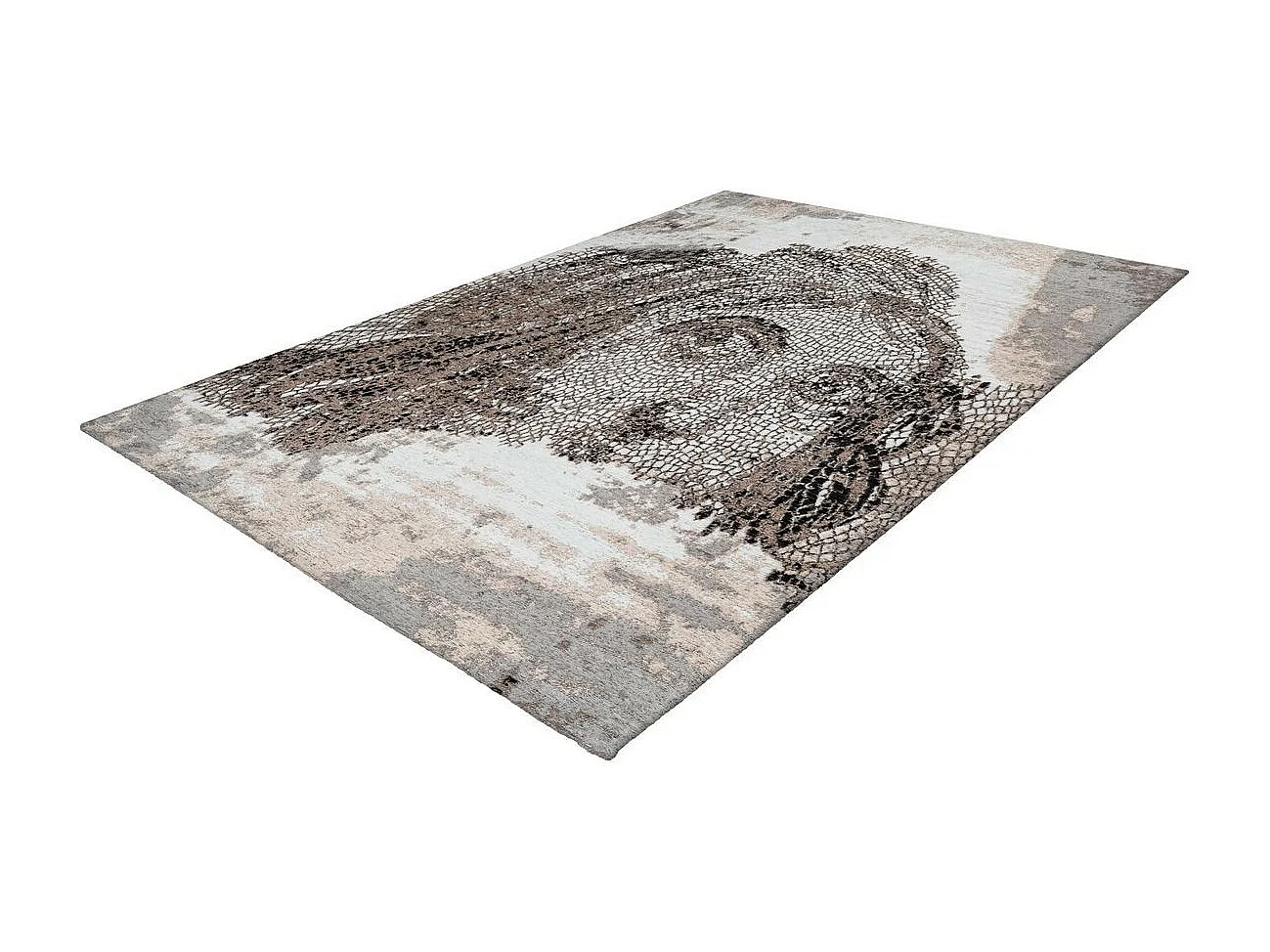 Tapis Vintage à Poils Courts "Iglesia" Taupe 80 x 150 cm